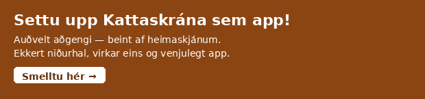 Settu upp Kattaskránna sem app